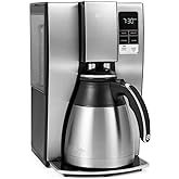 Mr. Coffee 10-Cup Programmable Coffee Maker, Insulated Thermal Carafe, Brew Strength Selection, Brew Now or Later, Stainless Steel