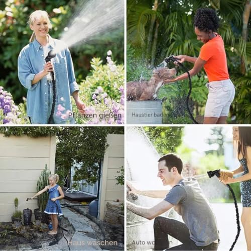 ACOLOMU Garden Hose 15M Expandable Garden Hose Flexible Expandable Water Hose for Home Lawn Car with 8 Functions Professional Water Hose