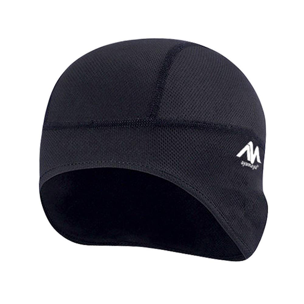 AYAMAYA Skull Cap Helmet Liner, Thermal Cycling Beanie Hat Wicks Moisture Headwear with Ear Covers for Men Women Running, Skiing & Winter Sports-Perfect Under Motorcycle Helmets,Hard Hat Cushion