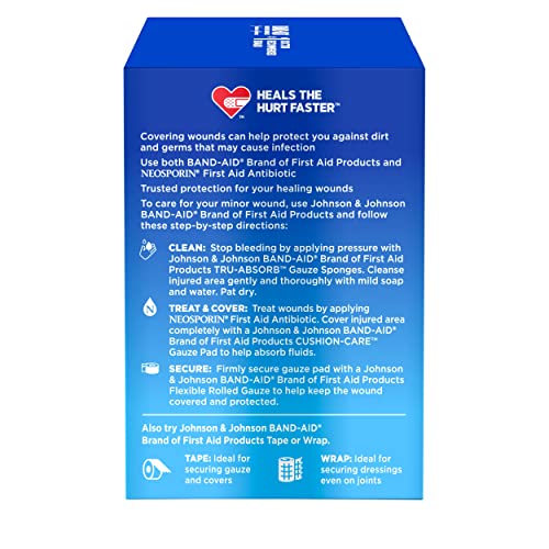 BAND-AID BRAND OF FIRST AID PRODUCTS FLEXIBLE ROLLED GAUZE DRESSING FOR MINOR WOUND CARE, SOFT PADDING AND INSTANT ABSORPTION, 3 INCHES BY 2.1 YARDS, VALUE PACK 5 CT