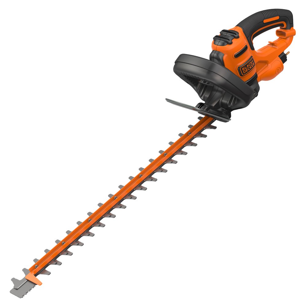 BLACK+DECKER Electric Hedge Trimmer, 600W, 60cm Dual Action Asymetric Steel Blades, 35cm, BEHTS501-GB