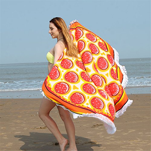 Tamengi Gigantic Outdoor Rayon Beach Blanket Pizza Beach Towel Perfect for Beach, Pool, Picnic