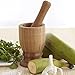 IMUSA USA Large Bamboo Mortar and Pestle, Brown