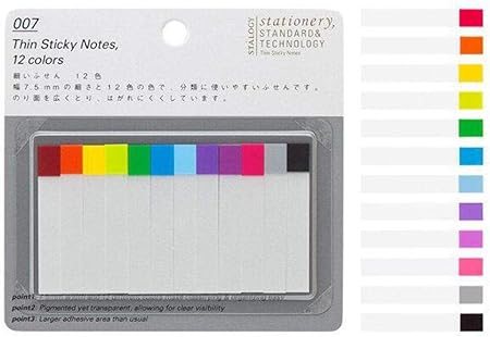 Amazon Stalogy 細いふせん12色 入数 1枚 S3010 付箋 文房具 オフィス用品
