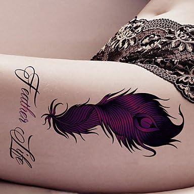 Fashion Large Temporary Tattoos Sexy Body Art Waterproof Tattoo Stickers Feather 2PCS