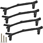 ESreake 4Pcs Large Vintage Tree Twig Branch Cabinet Knobs Pulls Handles,Zinc Alloy Drawer Pull Handle for Farmhouse Cabin Mou