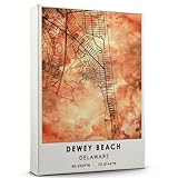 Dewey Beach Map Poster, Delaware Map Art