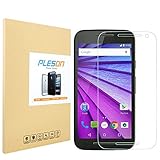 Moto G (3rd Gen) Tempered Glass Screen Protector, PLESON® Motorola Moto G 3rd Generation Screen Protector [Lifetime No-Hassle Warranty] 0.3mm Premium HD Clear Glass Screen Protector for Moto G3