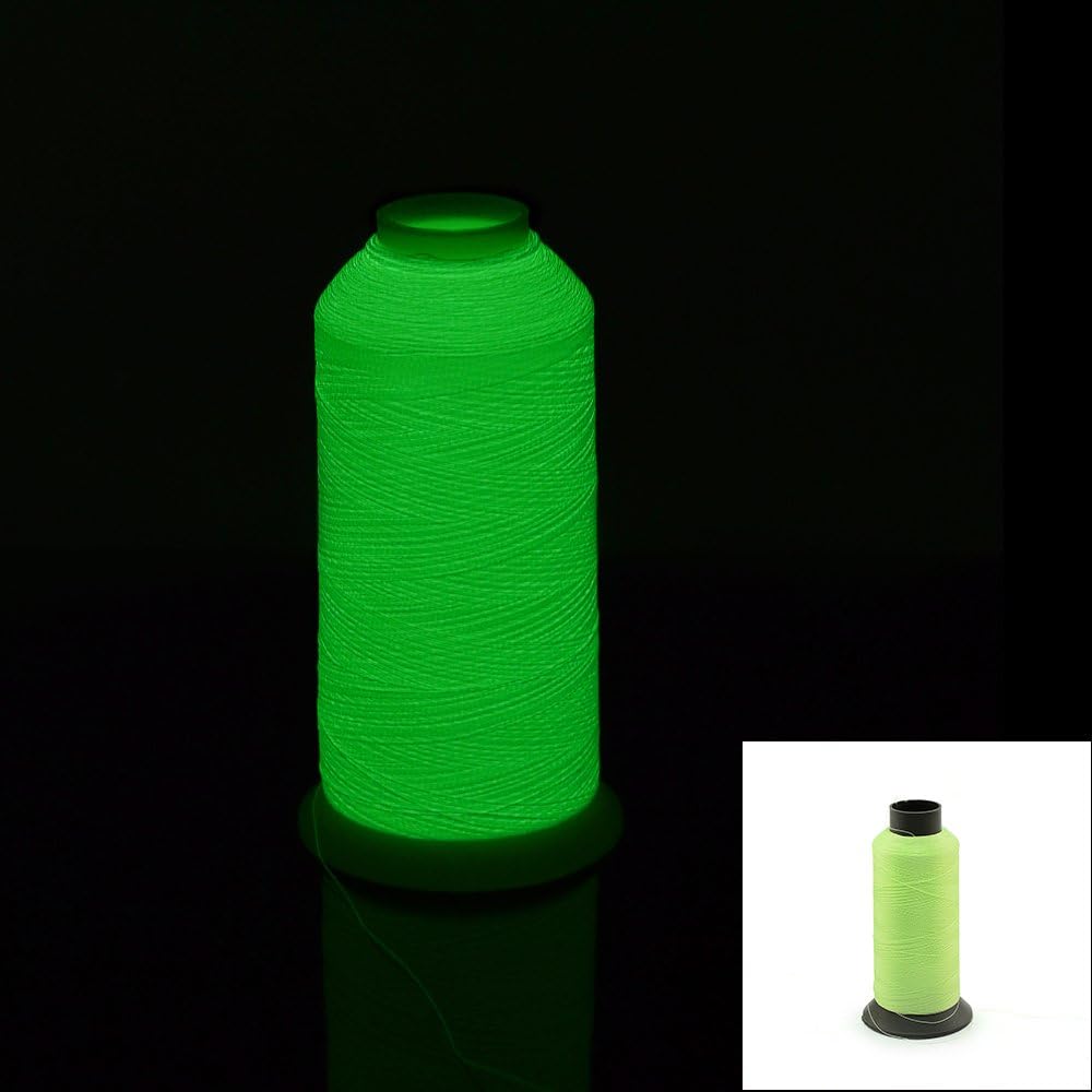 Glow in the dark UV String, blacklight activated embroidery thread, colored (Yellow glows yellow)