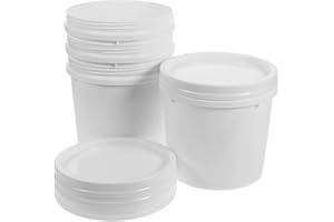 NAMOARLY 1L Plastic Bucket Pail Container with Screw Lid Handle Food Grade Leakproof 4pcs Empty Paint Water Oil Containers
