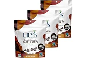 MASHBOX Lily Dark Chocolate Style No Added Sugar Baking Chips, Bag 7 oz 3 Pack