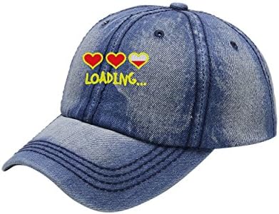 Love Loading Blue Cowboy Washed Dyed Peaked Hat Embroidered Logo Adjustable Fish Cap