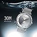 Mens Quartz Watch, JLOX Business Analog Wrist Watch Luxury Stainless Steel Band Cool Waterproof Dress Watches- Silver