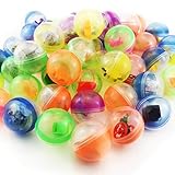 Oruuum 12 Toy Filled Bright Colorful Easter Eggs, 1.8 inches, Include 24 Kinds Popular Toys