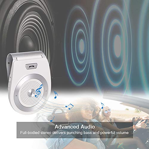 Bluetooth Speakers for Car Hands-Free Speakerphone Bluetooth 4.1 Wireless Car Kit Stereo Music Receiver for Safely Driving with Siri Google Assistant Voice Command