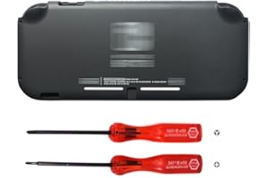 Rinbers Front Back Faceplate Rear Back Cover Housing Replacement for Nintendo Switch Lite Console HDH-001 Top Bottom Shell Case Plastic Cover - Gray