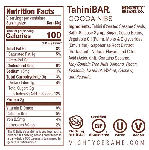 Mighty Sesame TahiniBars, Variety Pack (Total 18 Bars)
