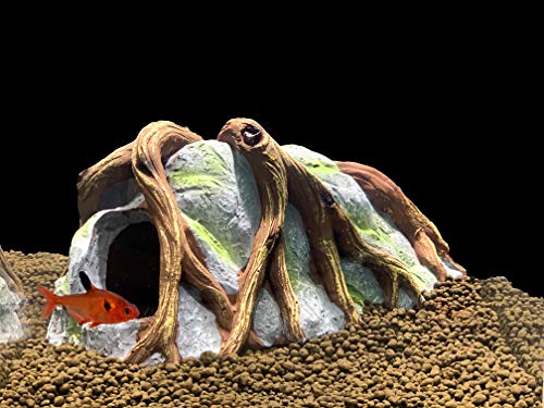 BEGONDIS Hollow Tree Trunk Cave Betta Log Resin Ornament, Betta Fish Accessories, Aquarium Decorations Wood House Small and Medium Fish Tank Decor