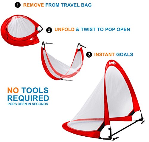 image for Collapsible Soccer Goal Set of 2 with Travel Bag - Ultra Portable 4 Fo