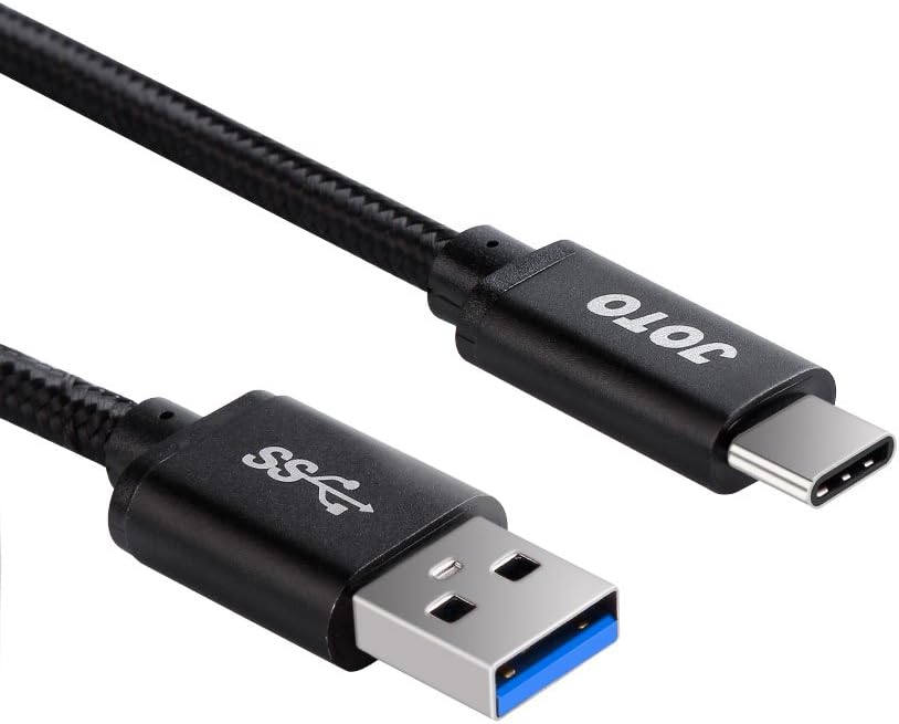 JOTO Type C Cable Extra Long 10ft, USB-C 3.1 Type-C to USB 3.0 Type A Charging Data Cable Heavy Duty Nylon Braided for iPad Pro 12.9/11 Galaxy Ultra S20+ S10 S9 Note 10 9 Tab S4 Nintendo Switch -Black