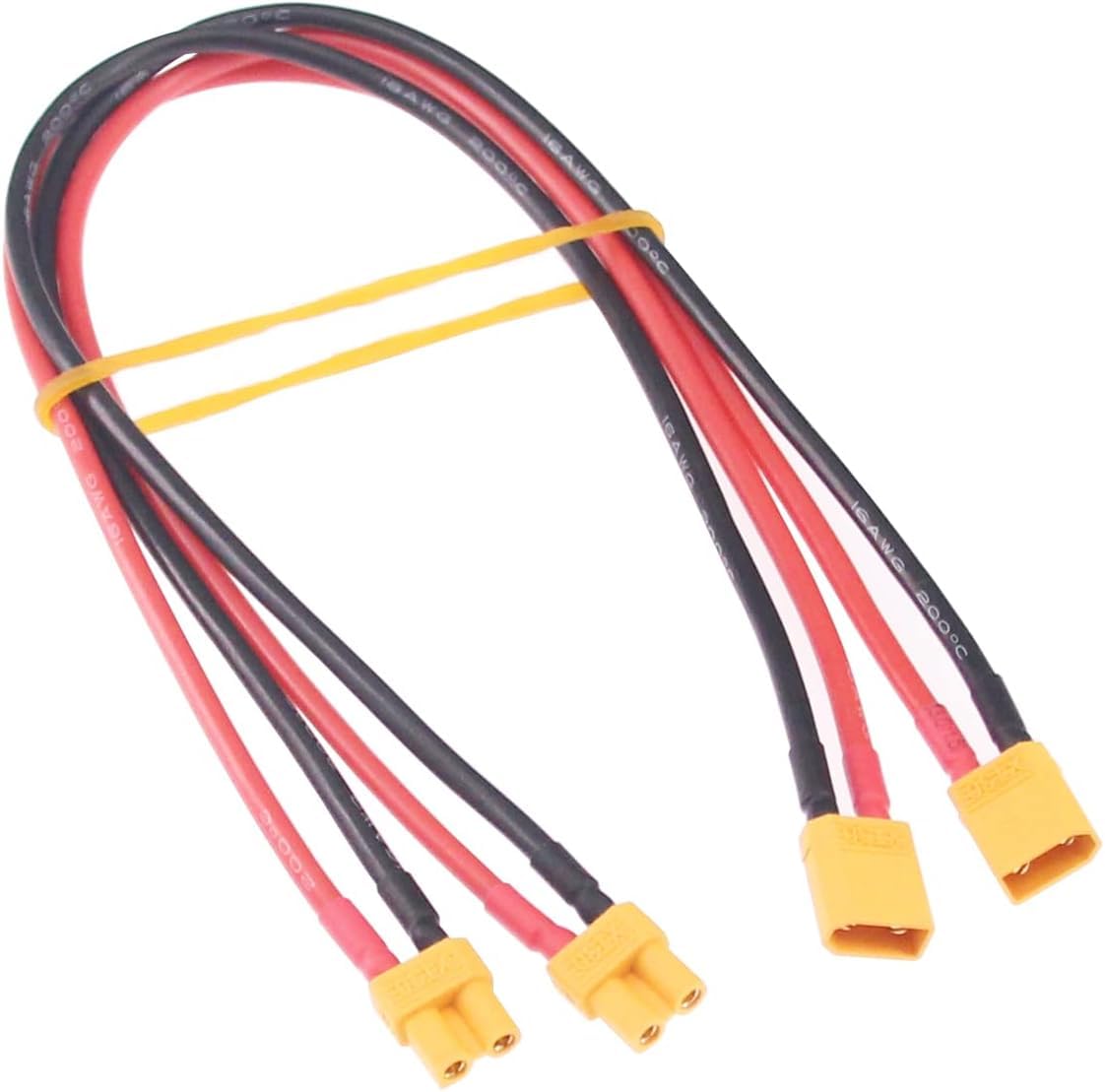 Maihuijia 2pcs XT30 Male to Female Plug Connector with 30cm Silicone Cable 16AWG