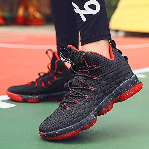BOOMJIU Professinal Sneakers for Men Athletic Walking Shoes Indoor Court Outdoor Basketball Running Shoe Black - Thumbnail 4