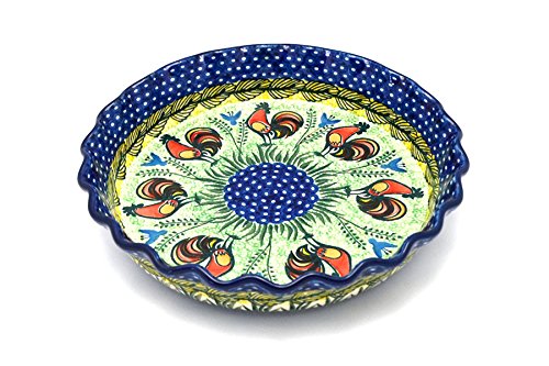 Click Here to See More Images Polish Pottery Baker - Pie Dish - Fluted - Unikat Signature U2663