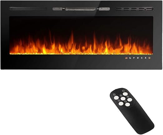50 inches Recessed and Wall Mounted Electric Fireplace