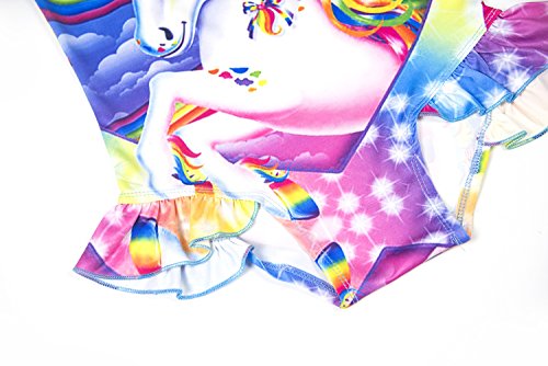Wenge Girls Rainbow Unicorn Swimsuit Baby Unicorn Print Swimsuit-One Piece Swimwear Bathing Suit Bikinis (6T, Unicorn Fantasy) - Thumbnail 3