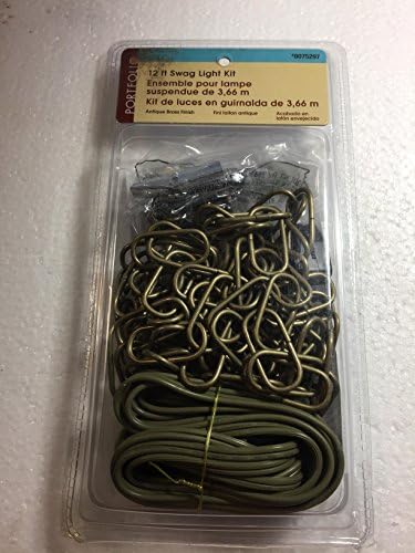 Universal 12' Antique Brass Swag Kit For Ceiling Fans And Light Fixtures, Lamps