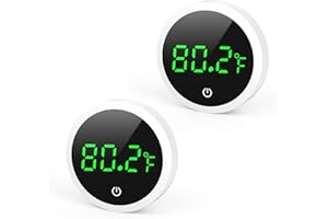 Ankilo Aquarium Thermometer, Wireless Digital Fish Tank Thermometer LED Display ±1°F, 5S Refresh Speed, Stick-on Thermometer for Aquariums, Glass Containers (2 Pack)