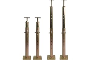 ASSTINOUS 4 Pack Height Range Adjustable House Floor Jacks – 19"-35" Heavy Duty House Jacks for Leveling, Steel Support Posts for Beams, Decks, Crawl Spaces, Basements-Bronze