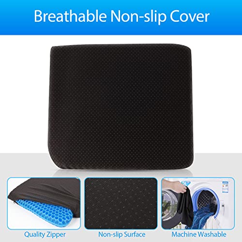 Gel Enhanced Seat Cushion For Long Sitting - Double Thick Honeycomb Breathable D