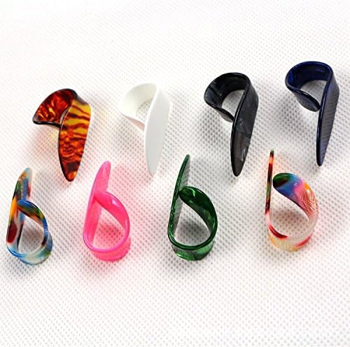 Guitar Finger Picks Adjustable Plastic Thumb Picks Plectrums -Pack Of 10