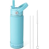 Fimibuke Kids Insulated Water Bottle, 18oz BPA FREE 18/8 Stainless Steel Kids Cup with Straw Travel Tumbler Double Wall Vacuum Leak Proof Toddler Water Bottle for School Boys Girls(1 Pack, Sky)