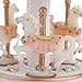 B&S FEEL 3-Horse Carousel Music Box Melody Carrying You from Castle in The Sky(Laputa)(White)