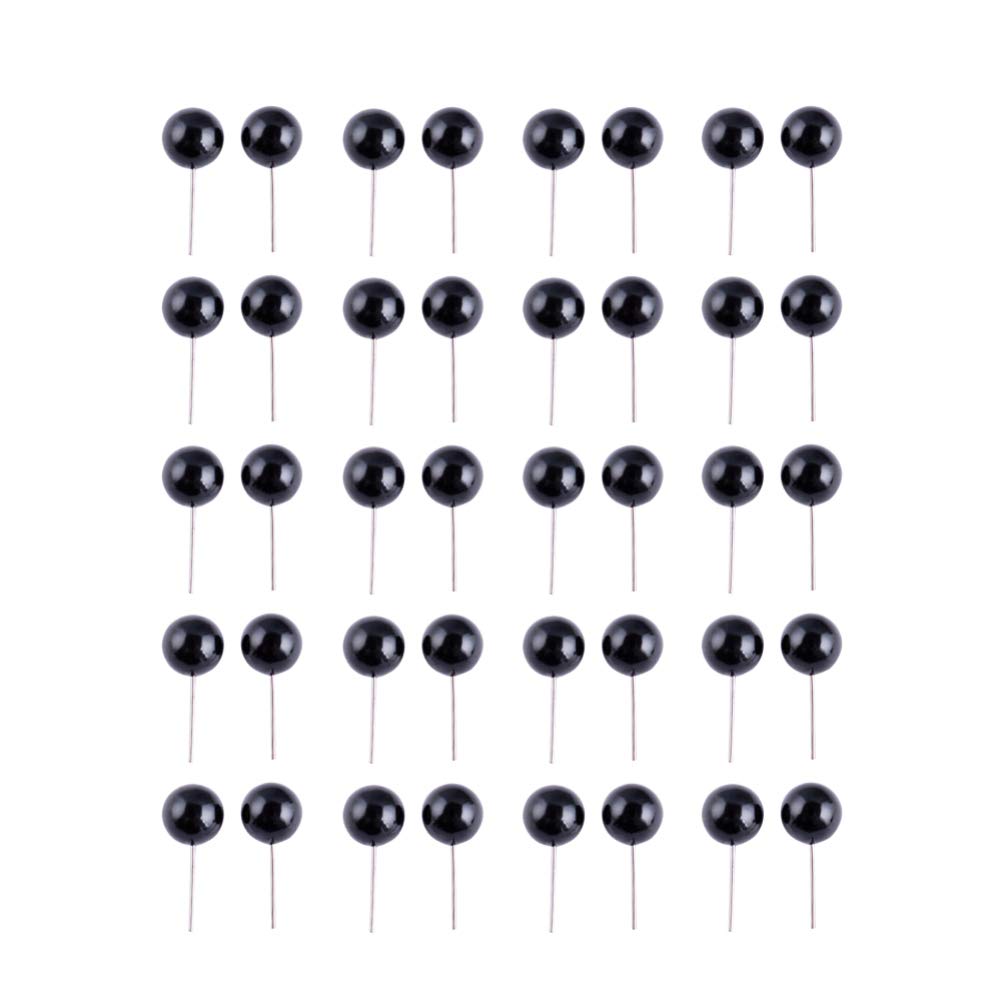 Milisten 200Pcs 5Mm Black Plastic DIY Needle Style Doll Eyes for Craft Making Animals Plush Toys Accessories