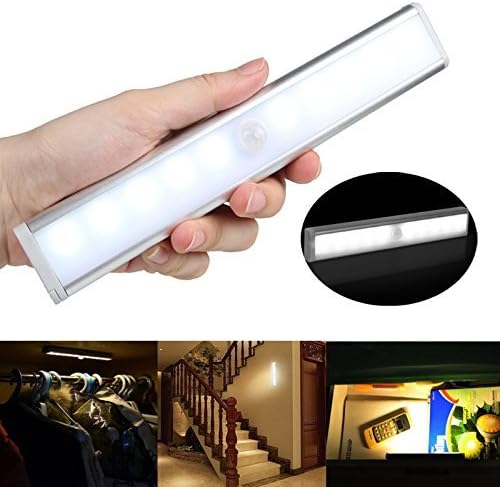 KYC Battery-Powered White LED Light ,Stick On Anywhere,Cordless Motion Sensor Night Light for Cabinet,Garages,Closet,Bathroom