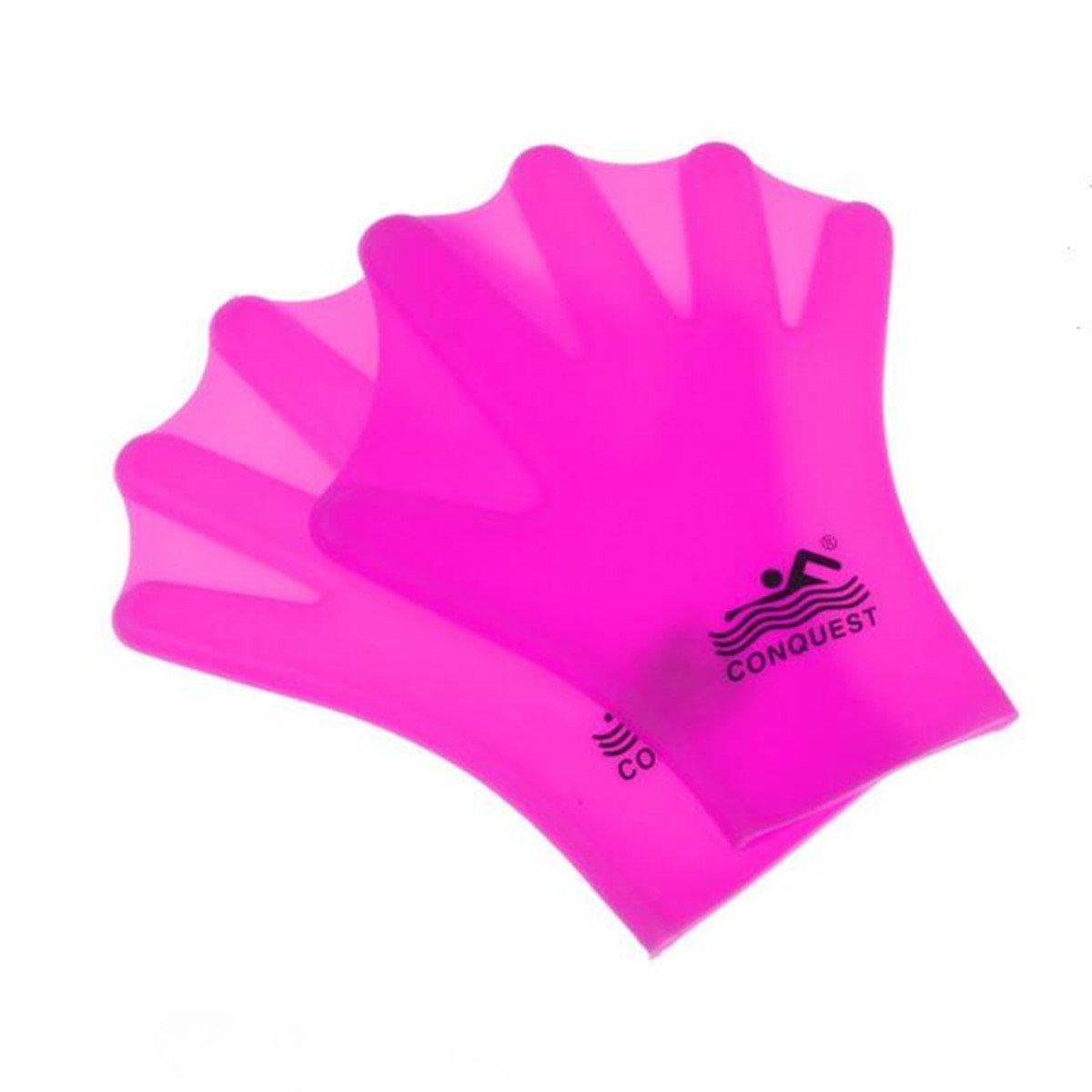 Swimming Dive Hand Paddles Soft Silicone Webbed Gloves Swim Aquatic Training Accessories 2 PCS for Adult (ROSE) by VERISA