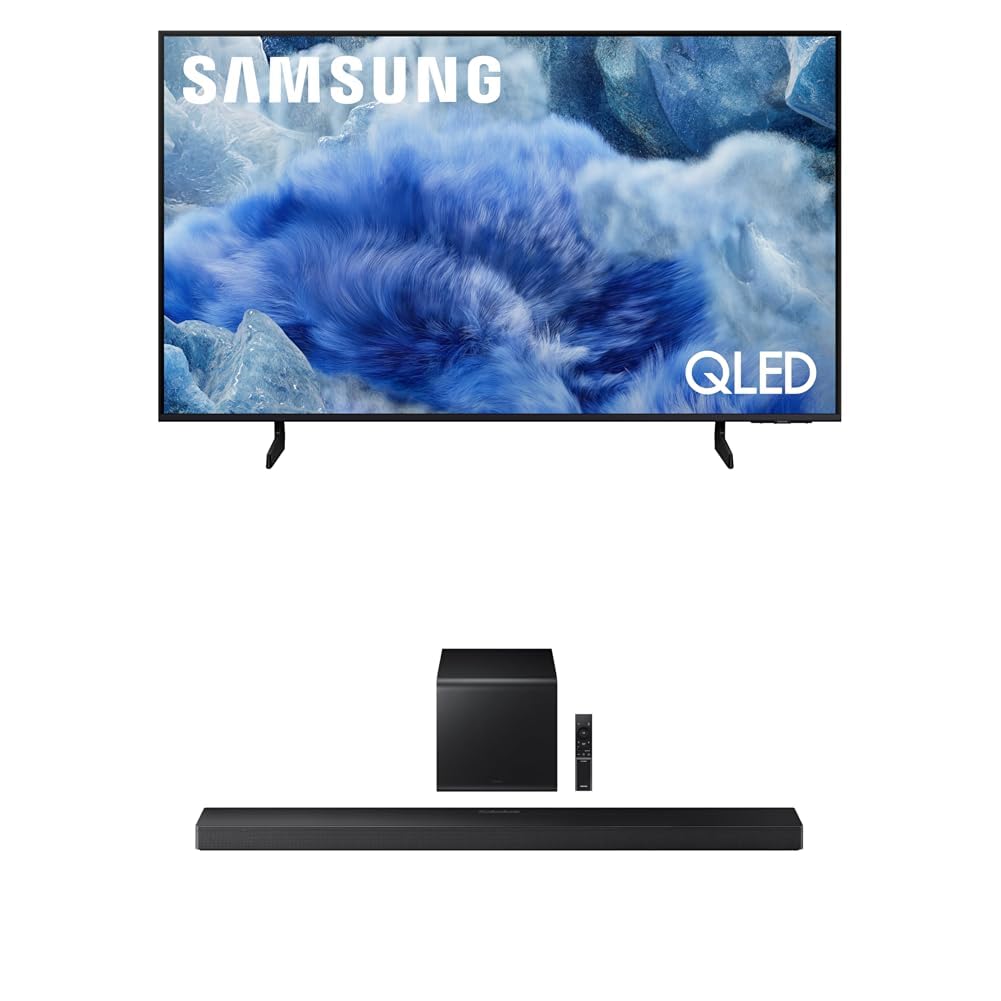Samsung 65-Inch Class QLED Q8F 4K UHD Smart TV (2025 Model) Q4 AI Processor, 100% Color Volume with Quantum Dot, AirSlim Design + Samsung Q-Series Soundbar HW-QS700F 3.1.2 ch Subwoofer (2025 Model)