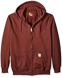 Carhartt Men's Big & Tall Rain Defender Paxton Heavy Weight Hooded Zip Front Sweatshirt, Dark Cedar, 3X-Large/Tall