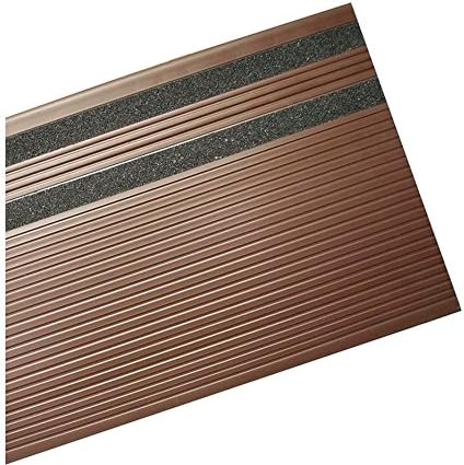 MASTER STOP 5336115 Stair Tread SQ Nose 36 in Brown, General with grit, Molded Vinyl grit-Strip Ribbed Design stairtread.