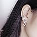 Ear Climber Earrings Leaves Crawler Chandelier Ear Cuff Vine Wrap Pin Crystal Pierced Stud Tassel Jewelry Silver Plated