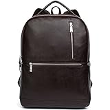 BOSTANTEN Leather Laptop Backpack Shoulder School Camping Travel Casual Bag Daypack for Men Coffee