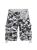 Men's Cotton Beach Pockets Camo Print Cargo Shorts