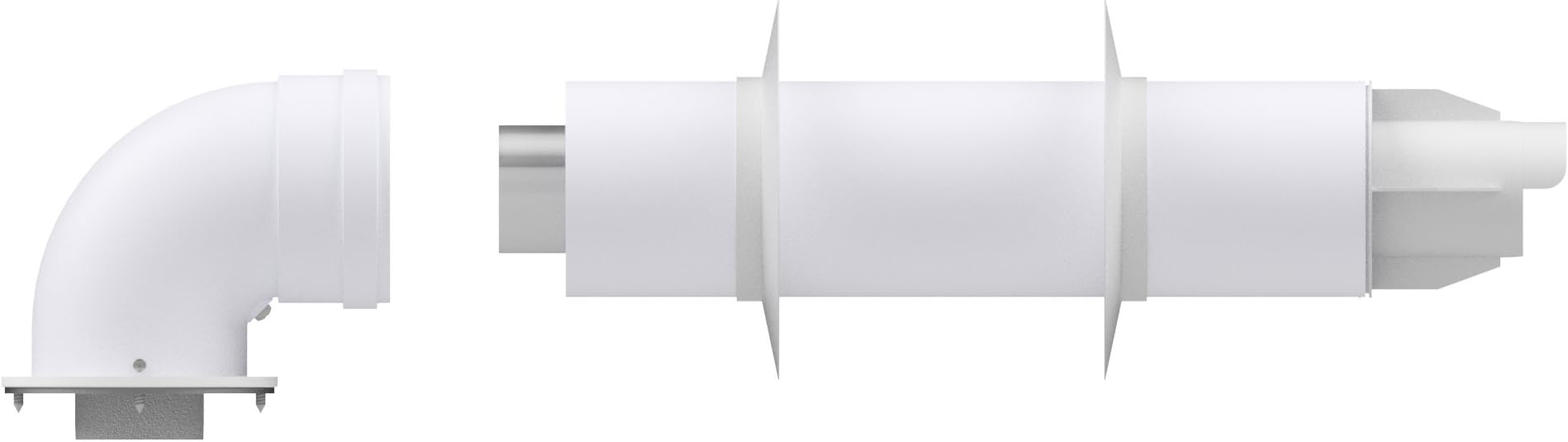 FER - FERROLI - COMPLETE KIT Ø60/100mm (Ø2,36/3,93in) compatible for conventional boiler, with 90° bend and extension with terminal and accessories, for air inlet and flue outlet