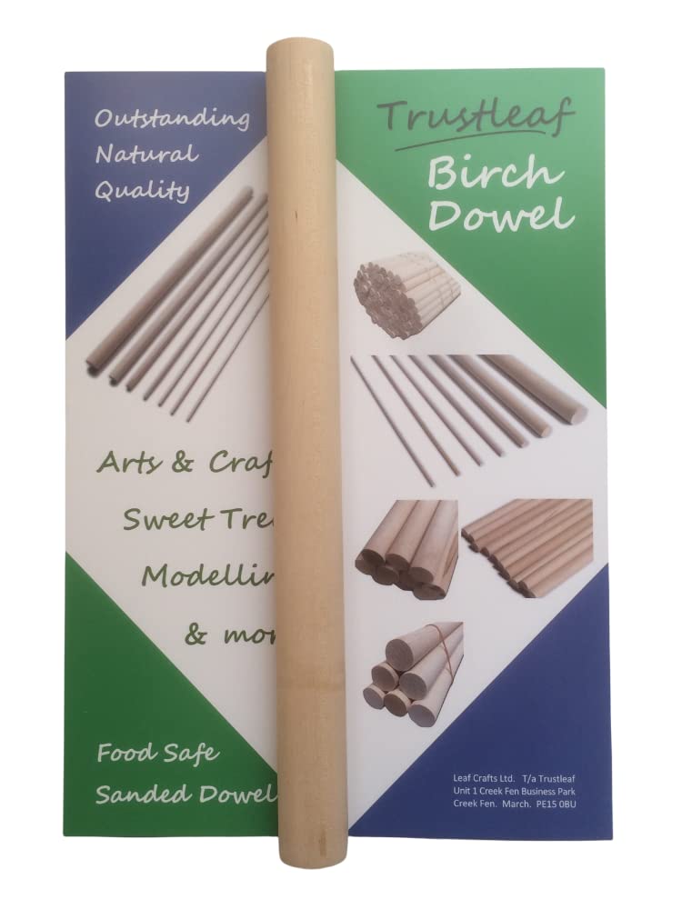 Trustleaf 25mm x 30cm Birch Hardwood Wooden Dowels (1 Dowel)
