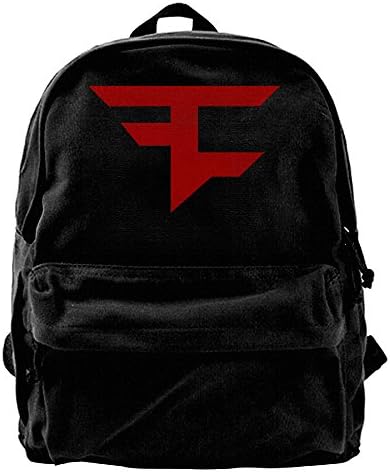 ATTENRY Canvas Backpacks Faze Clan Logo Canvas Backpack Travel Rucksack Backpack Daypack Knapsack Laptop Shoulder Bag