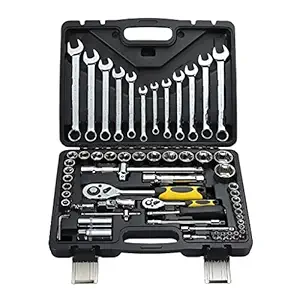 SAZ DEKOR 61Pcs Spanner Socket Screwdriver Car Repair Tool Ratchet Wrench Set Tool Kit