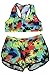 TOP HERE Women's 2 Piece Bandage Sporty Bathing Suit Scoop Neck Boyshorts Bikini Swimsuit Blue